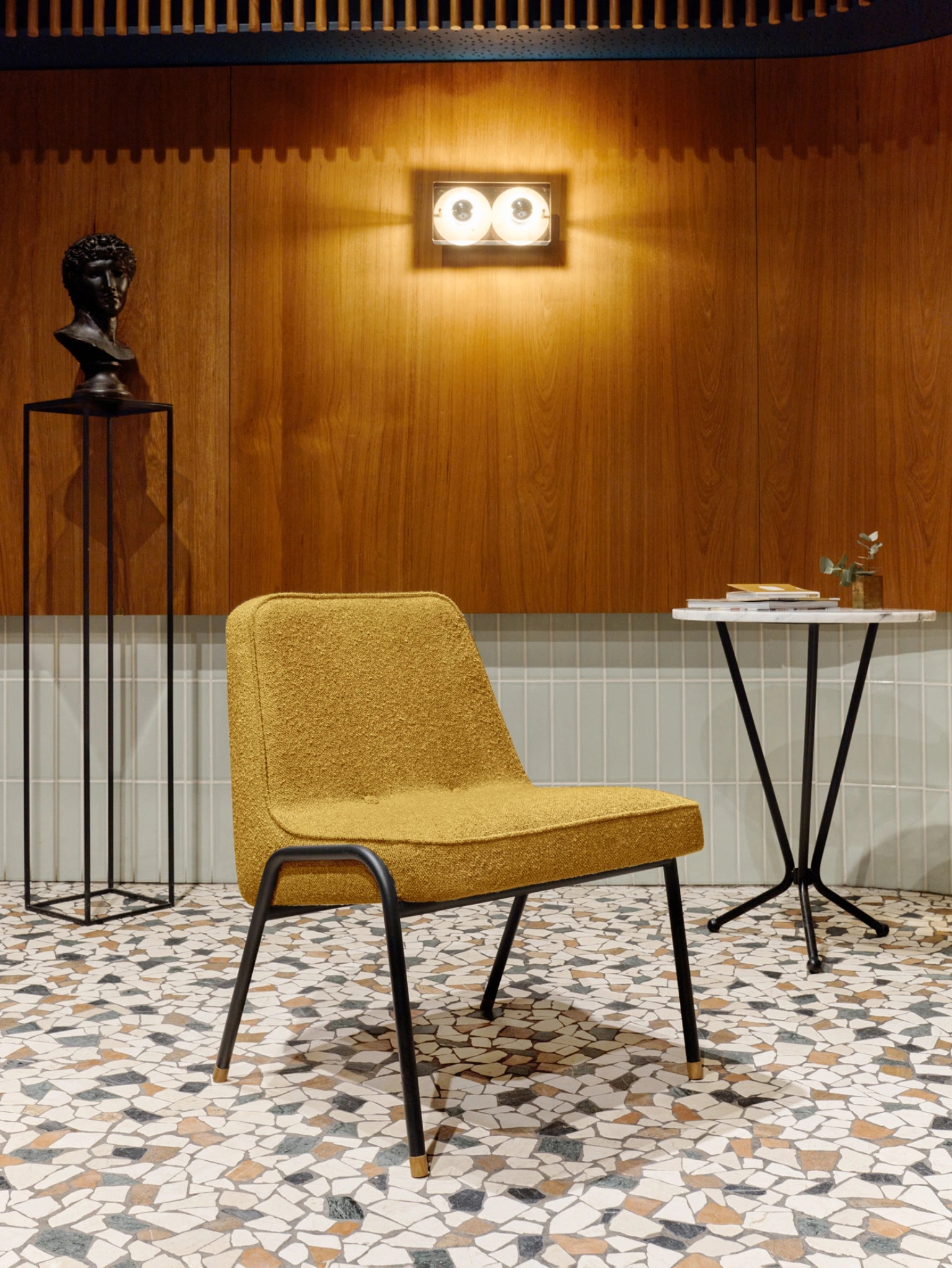 Fauteuil Club 366 Métal en tissu Boucle Bottle Green