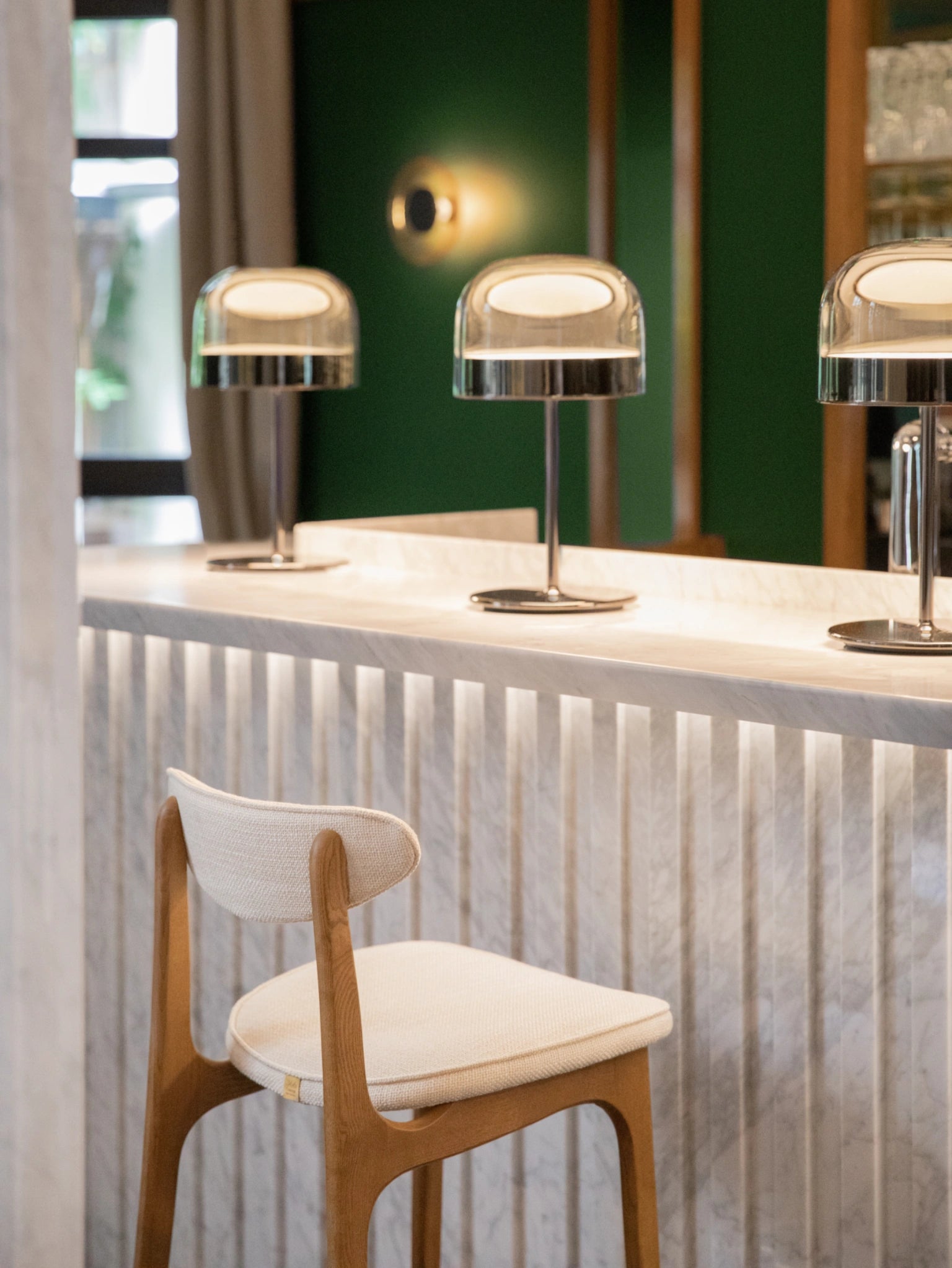 Chaise de bar 200-190 M/75 en tissu Boucle Sierra