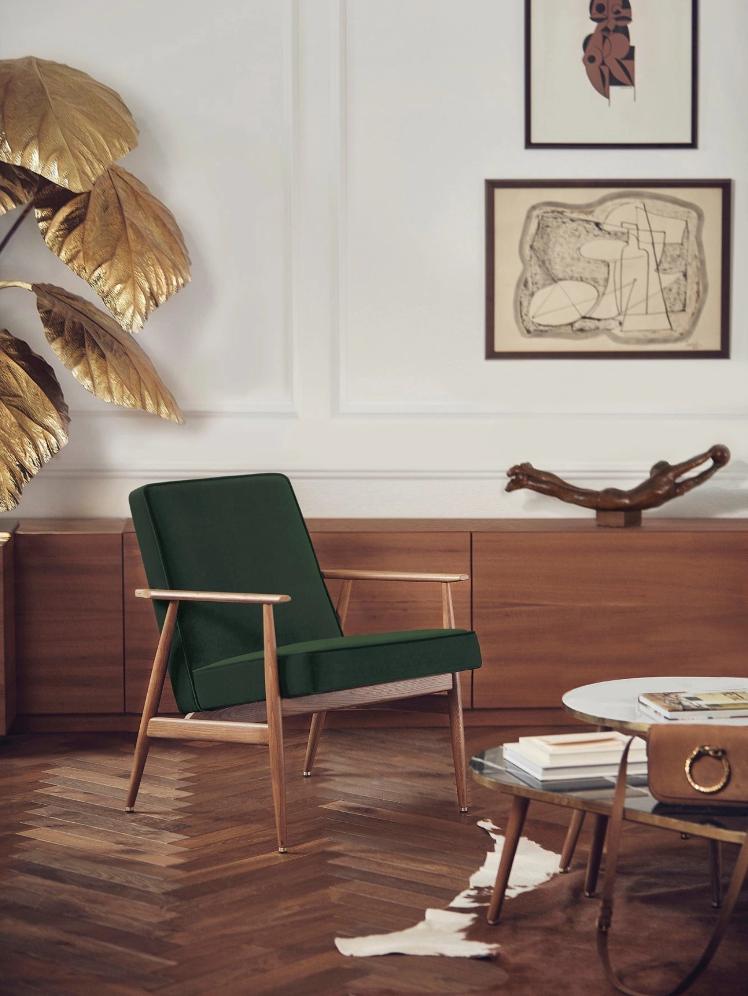 Fauteuil Fox en tissu Velvet Mint