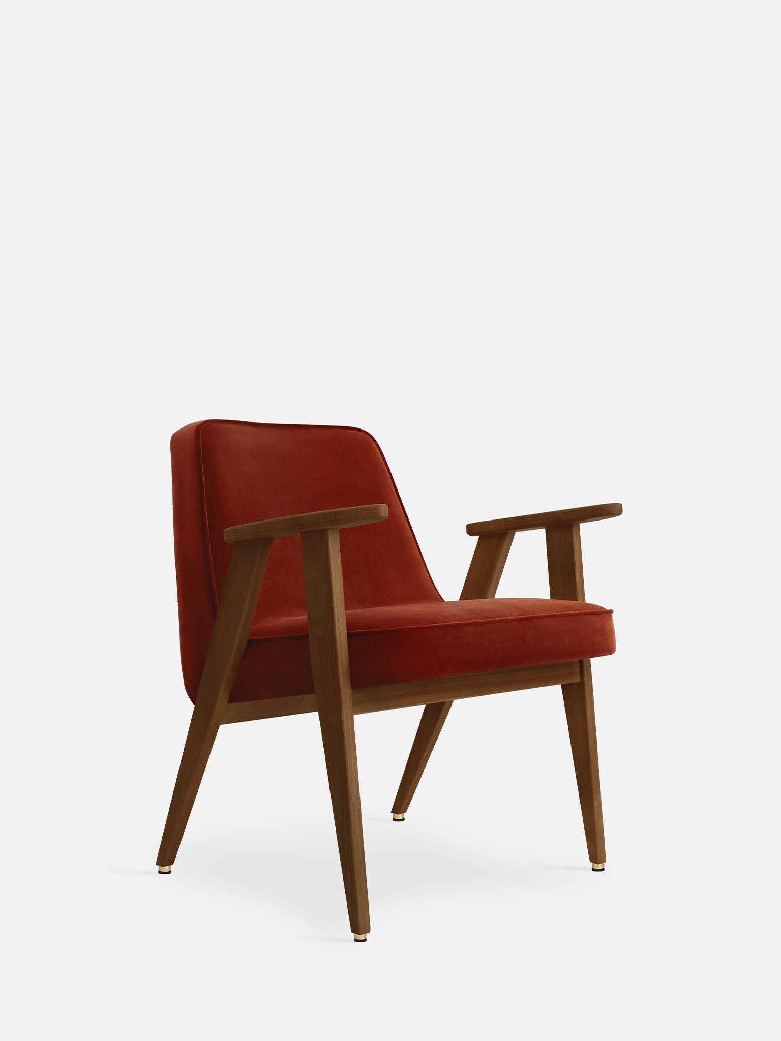 366 Armchair in Velvet Red Brick