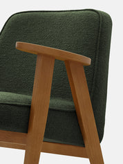 Fauteuil à bascule 366 en tissu Velvet Bottle Green