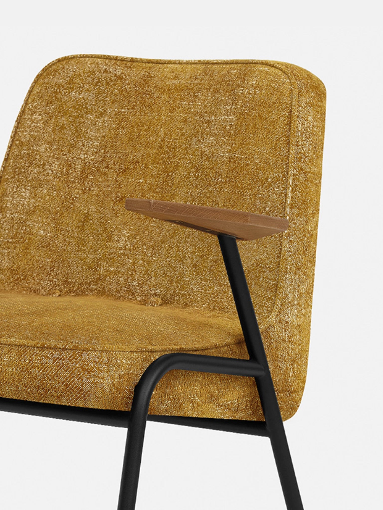 Fotel 366 Metal w tkaninie Marble Mustard