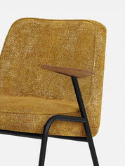 Fotel 366 Metal w tkaninie Marble Mustard