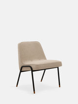 Fauteuil Club 366 Métal en tissu Boucle Beige