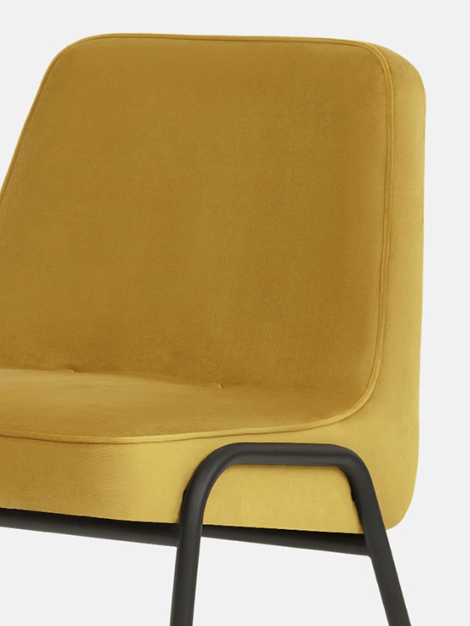 Fauteuil Club 366 Métal en tissu Shine Velvet Mustard