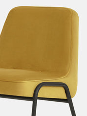 Fauteuil Club 366 Métal en tissu Shine Velvet Mustard
