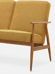 Sofa dzielona Fox w tkaninie Boucle Mustard