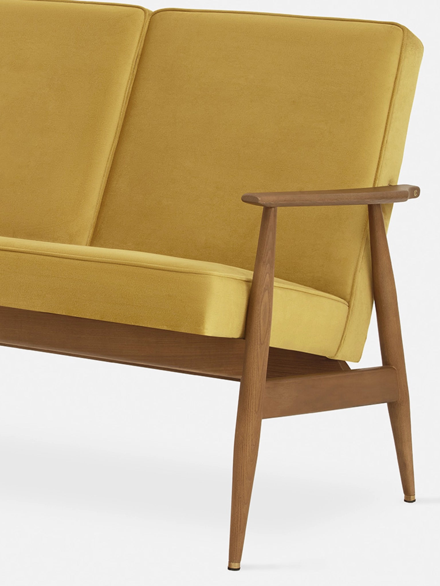 Sofa dzielona Fox w tkaninie Velvet Mustard