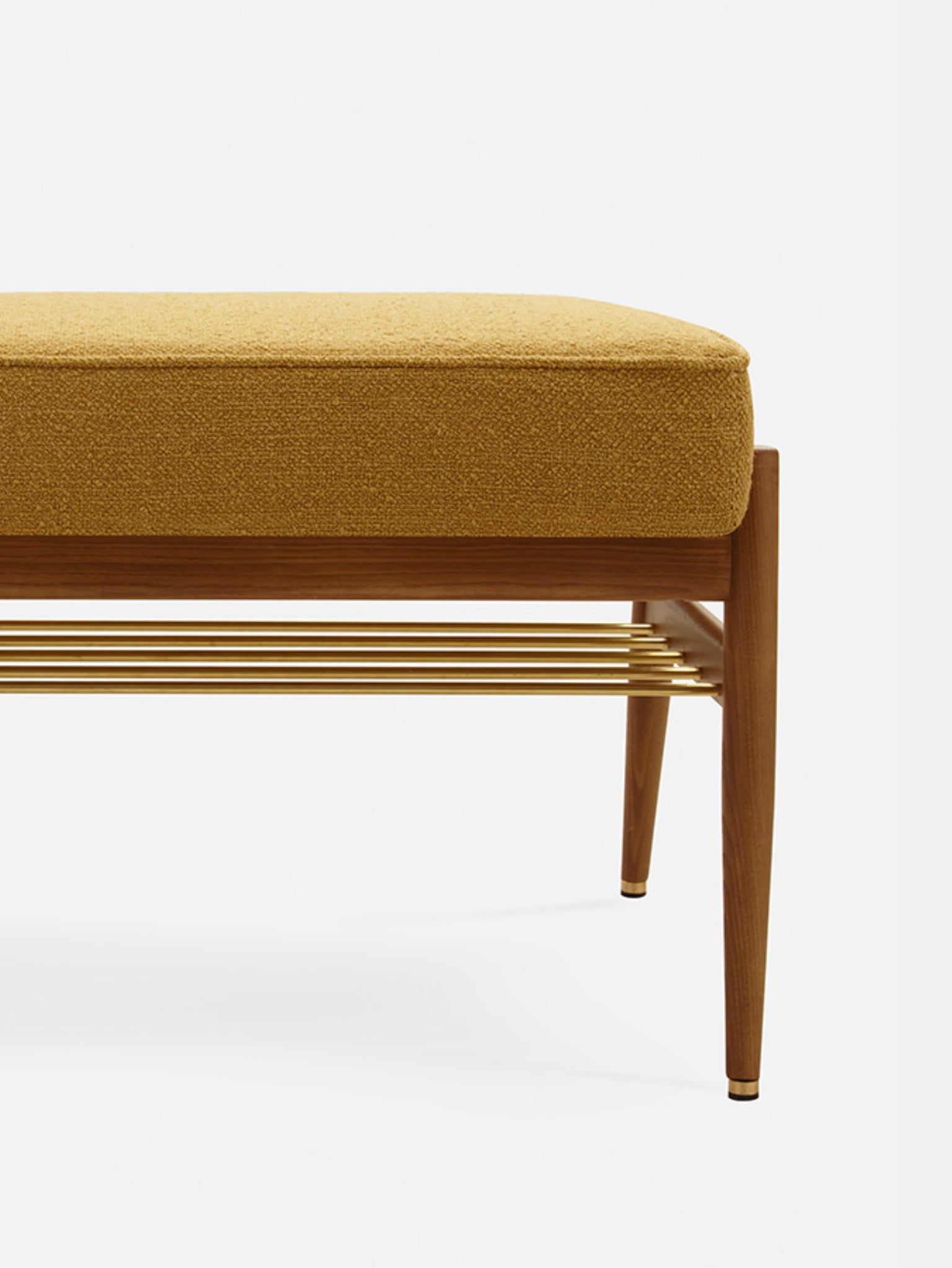 Banquette Fox 90 en tissu Boucle Mustard