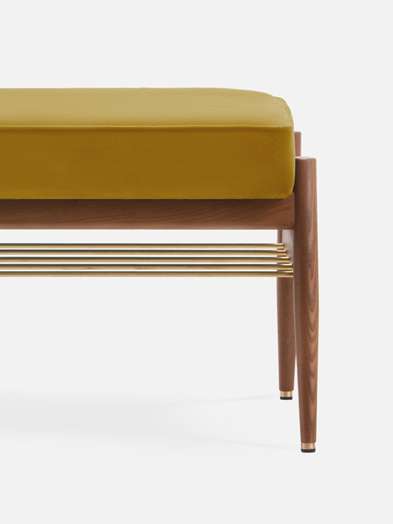 Banquette Fox 90 en tissu Shine Velvet Mustard