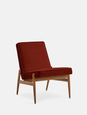 Fauteuil Club Fox en tissu Velvet Red Brick