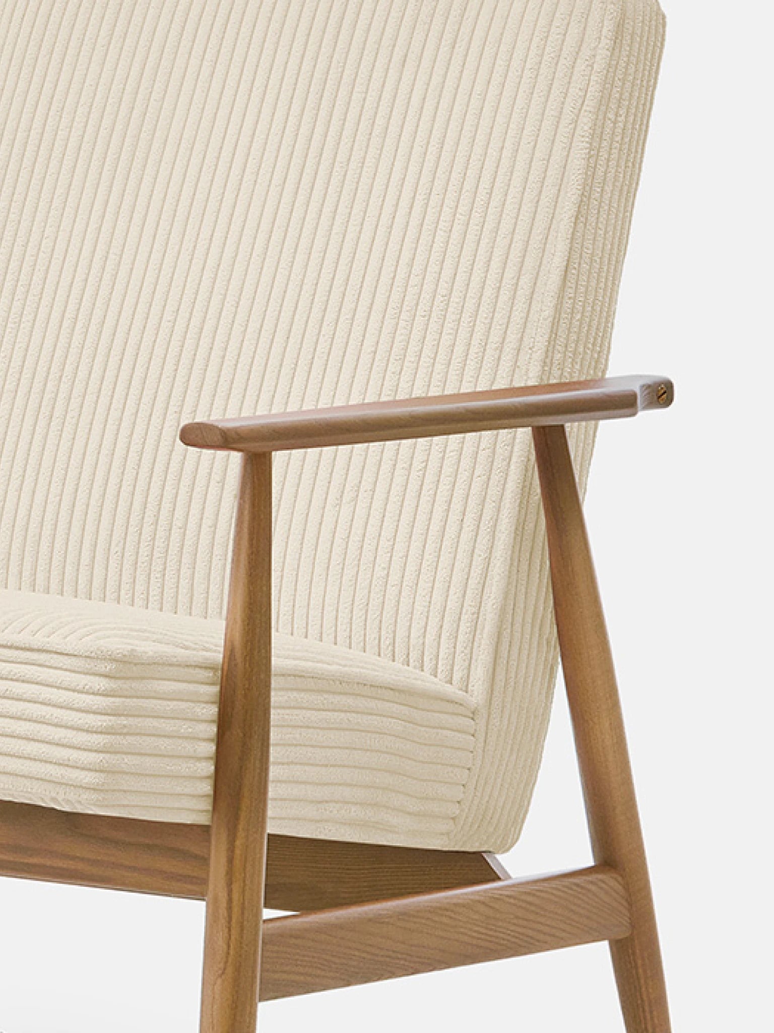 Fauteuil Fox en tissu Cord Creme