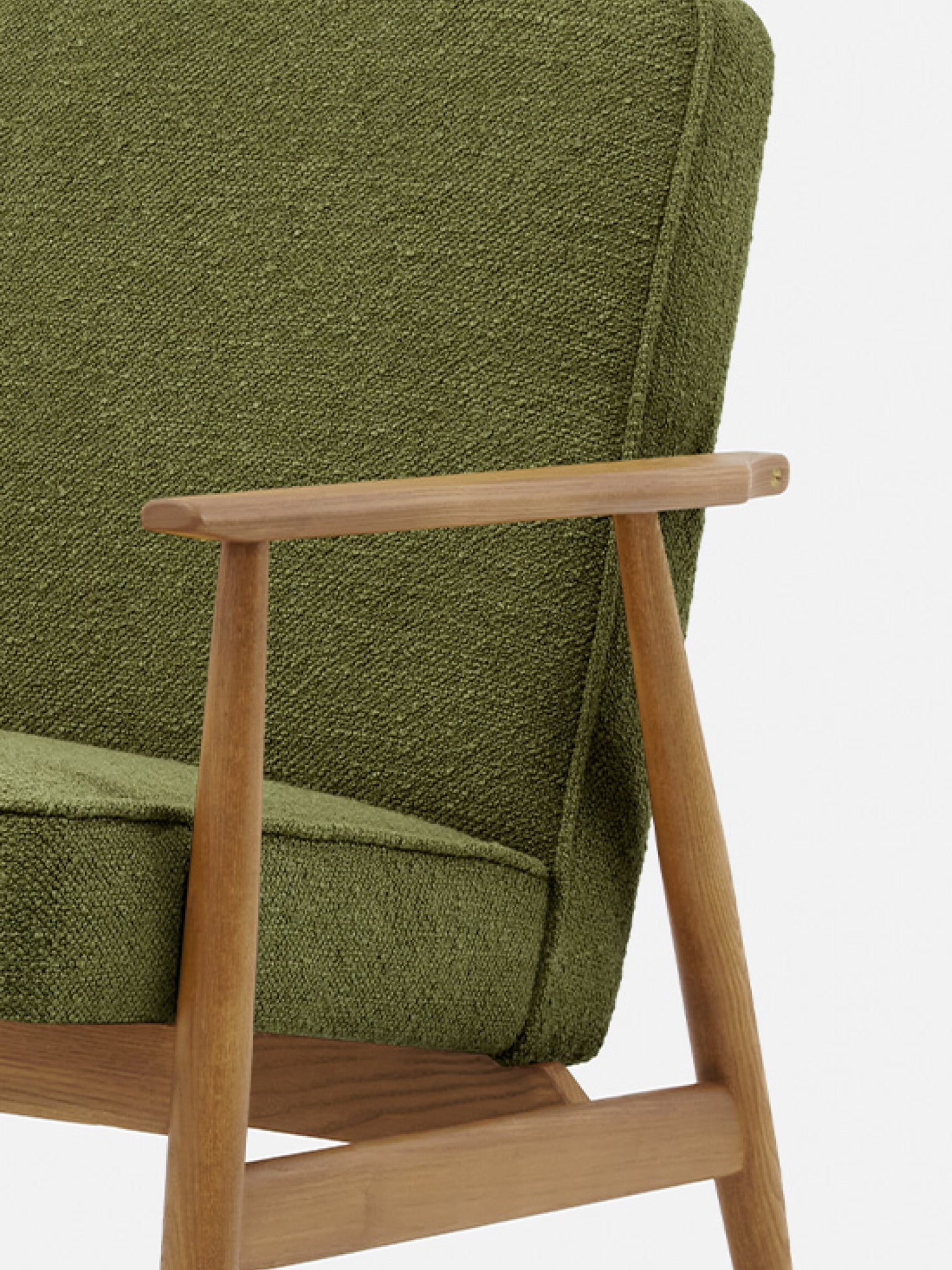 Fauteuil Fox en tissu Boucle Olive