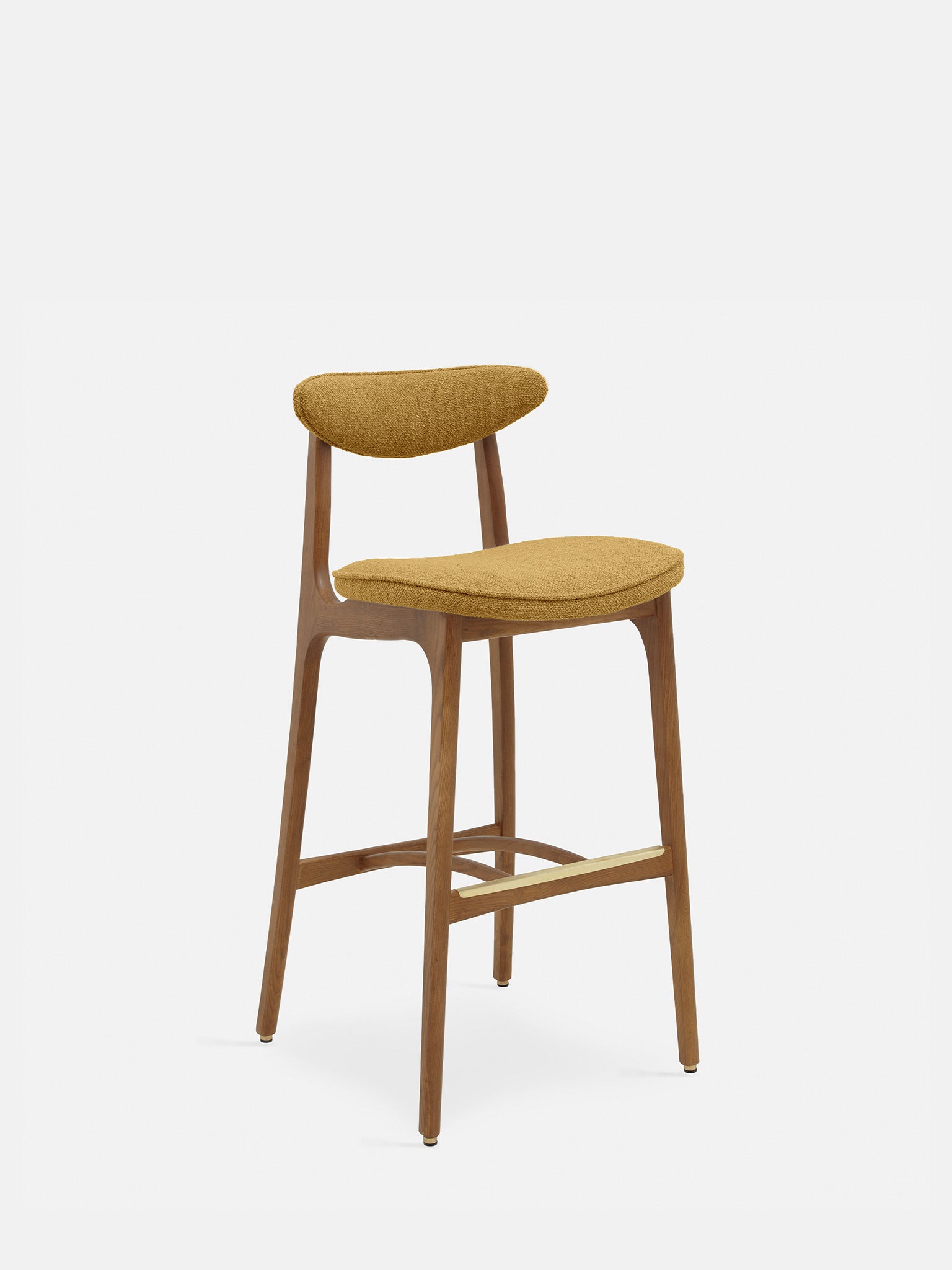 Krzesło barowe 200-190 M/75 w tkaninie Boucle Mustard