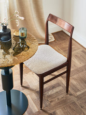 Chaise Homa 104 en tissu Marble Mustard