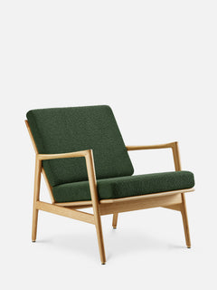 Fotel Stefan w tkaninie Boucle Bottle Green