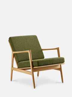 Fotel Stefan w tkaninie Boucle Olive