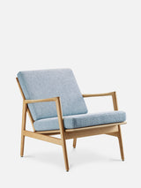 Fauteuil Stefan en tissu Boucle Bleu