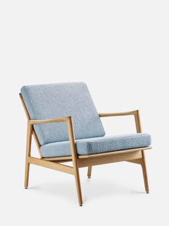 Fotel Stefan w tkaninie Boucle Blue