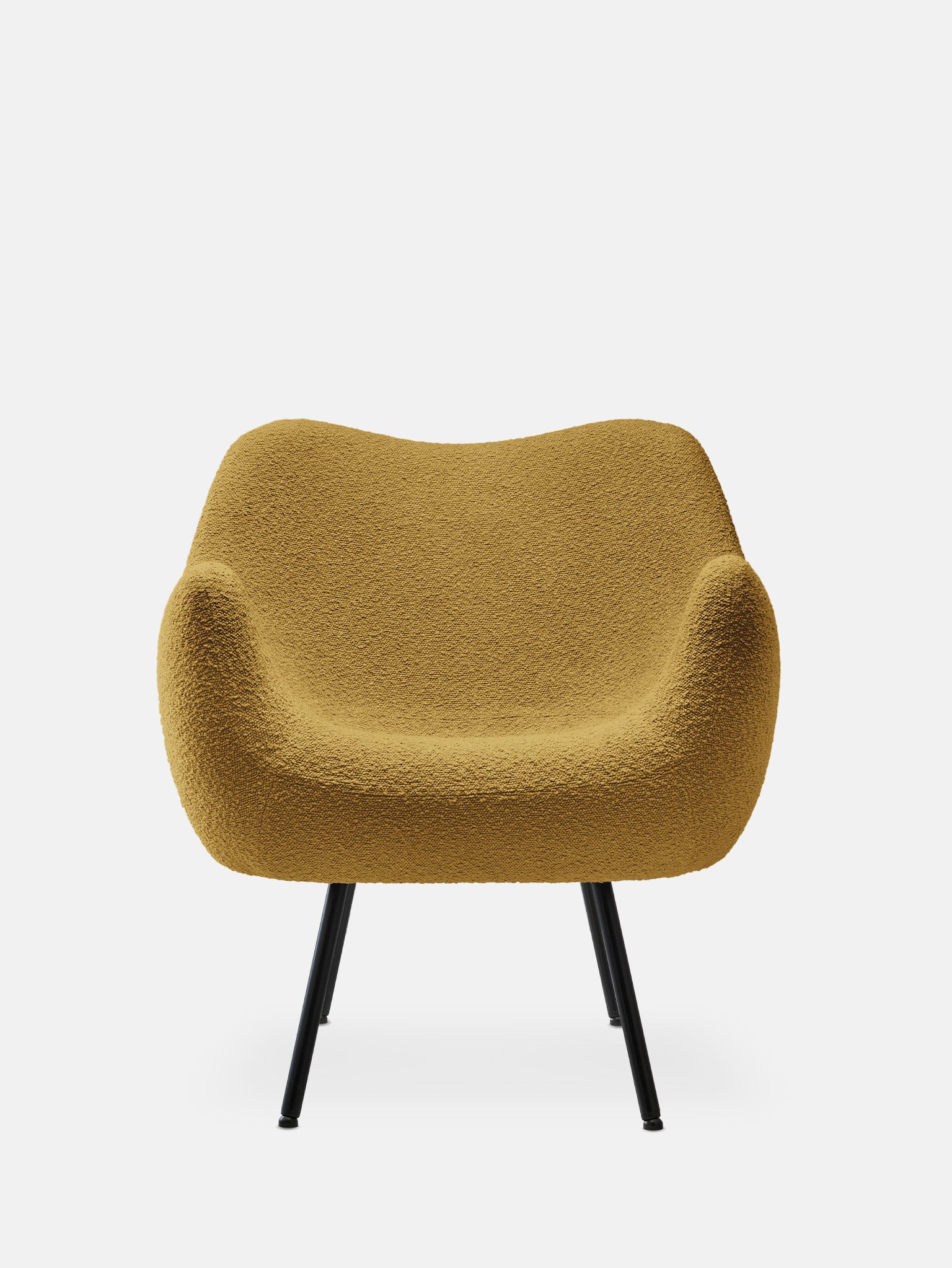 Fotel RM58 Soft w tkaninie Boucle Mustard