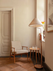 Fotel Fox w tkaninie Boucle Creme