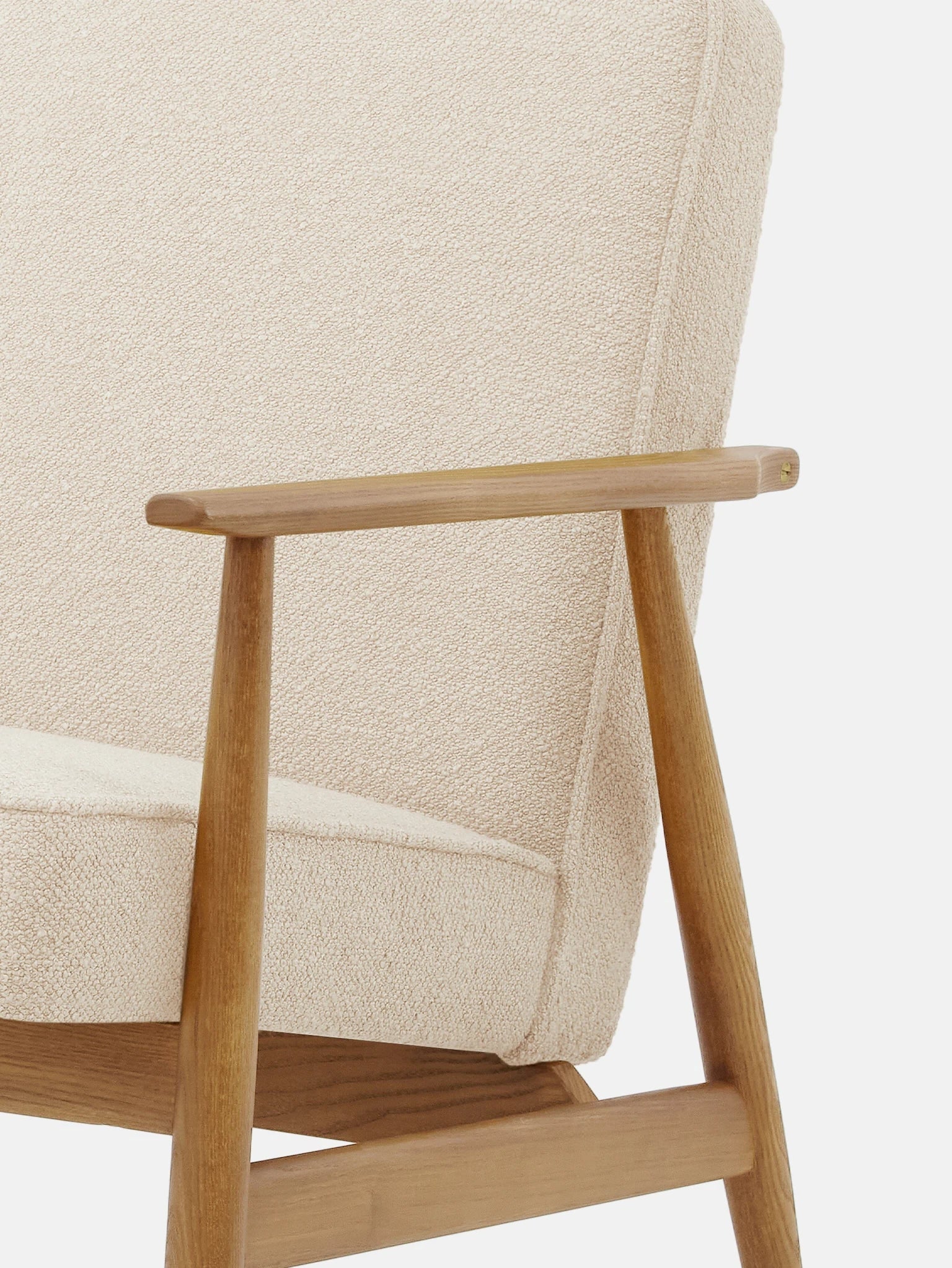Fauteuil Fox en tissu Boucle Creme