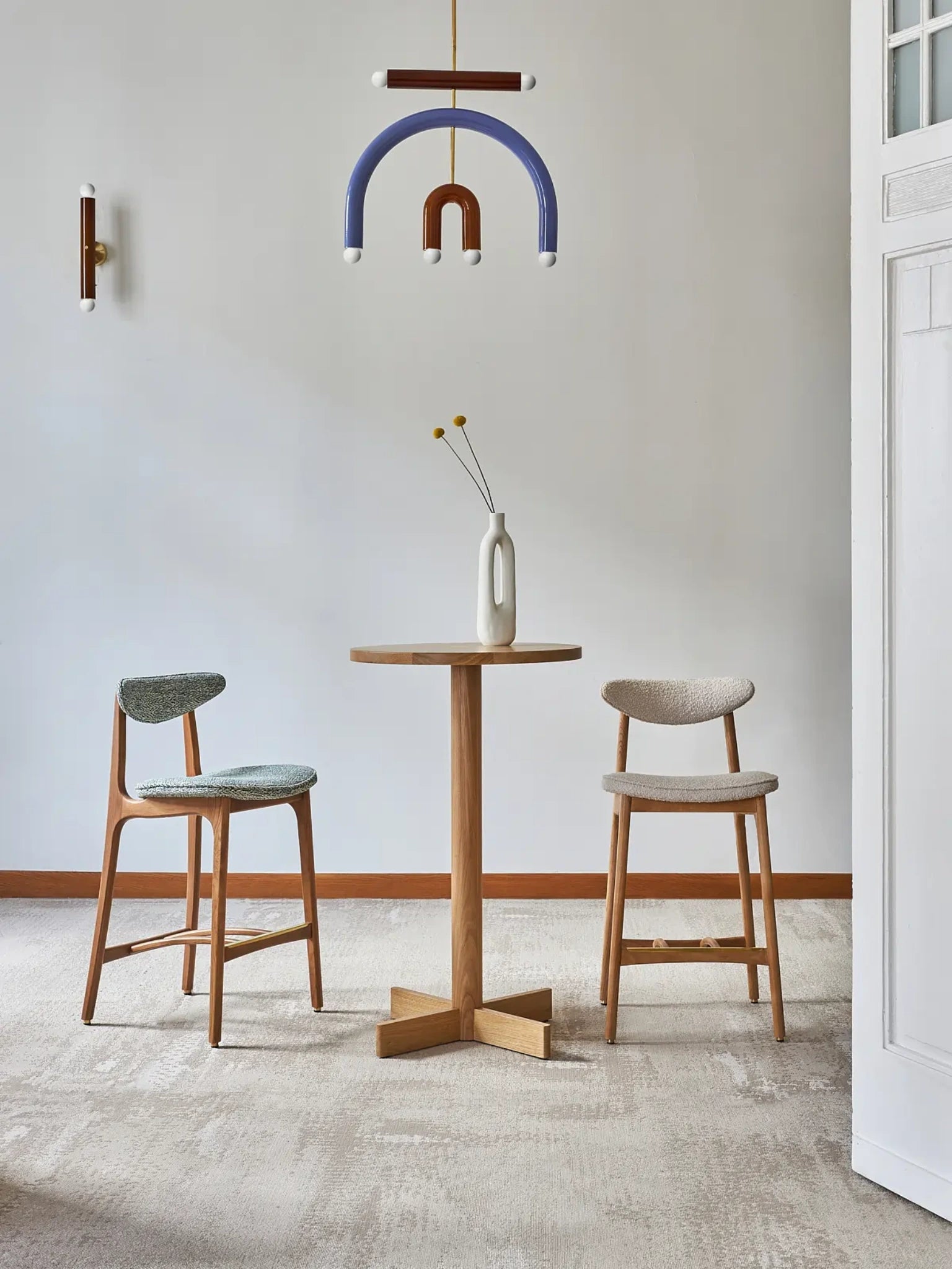 Krzesło barowe 200-190 S/65 w tkaninie Boucle Creme