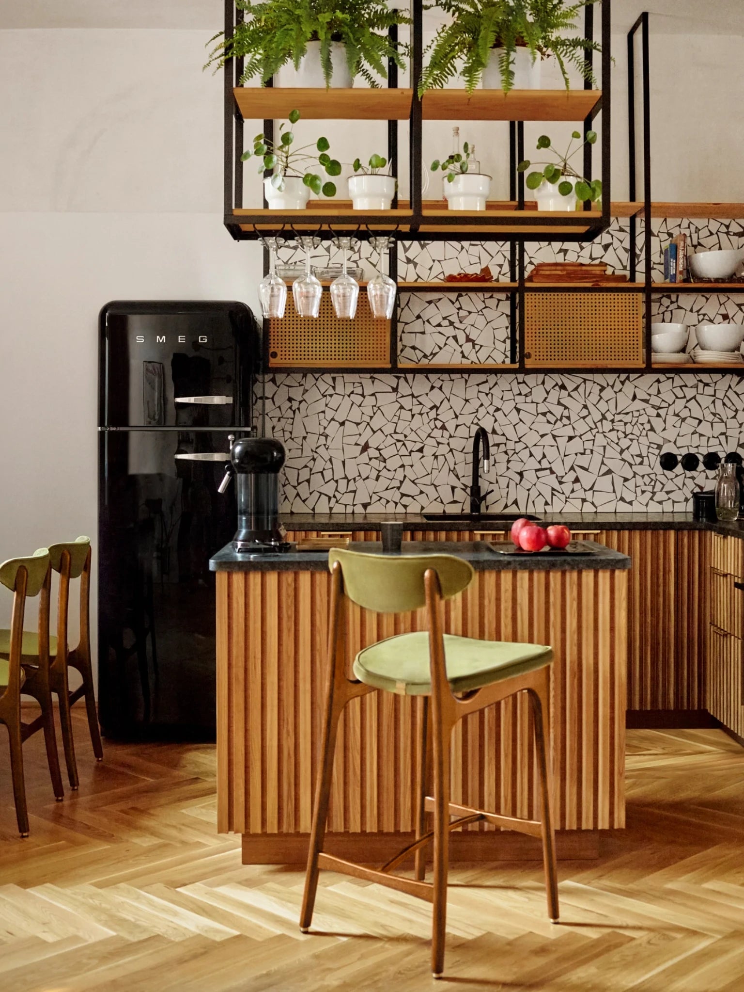 Krzesło barowe 200-190 S/65 w tkaninie Boucle Creme