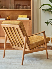 Fauteuil Stefan en tissu Marble Mustard