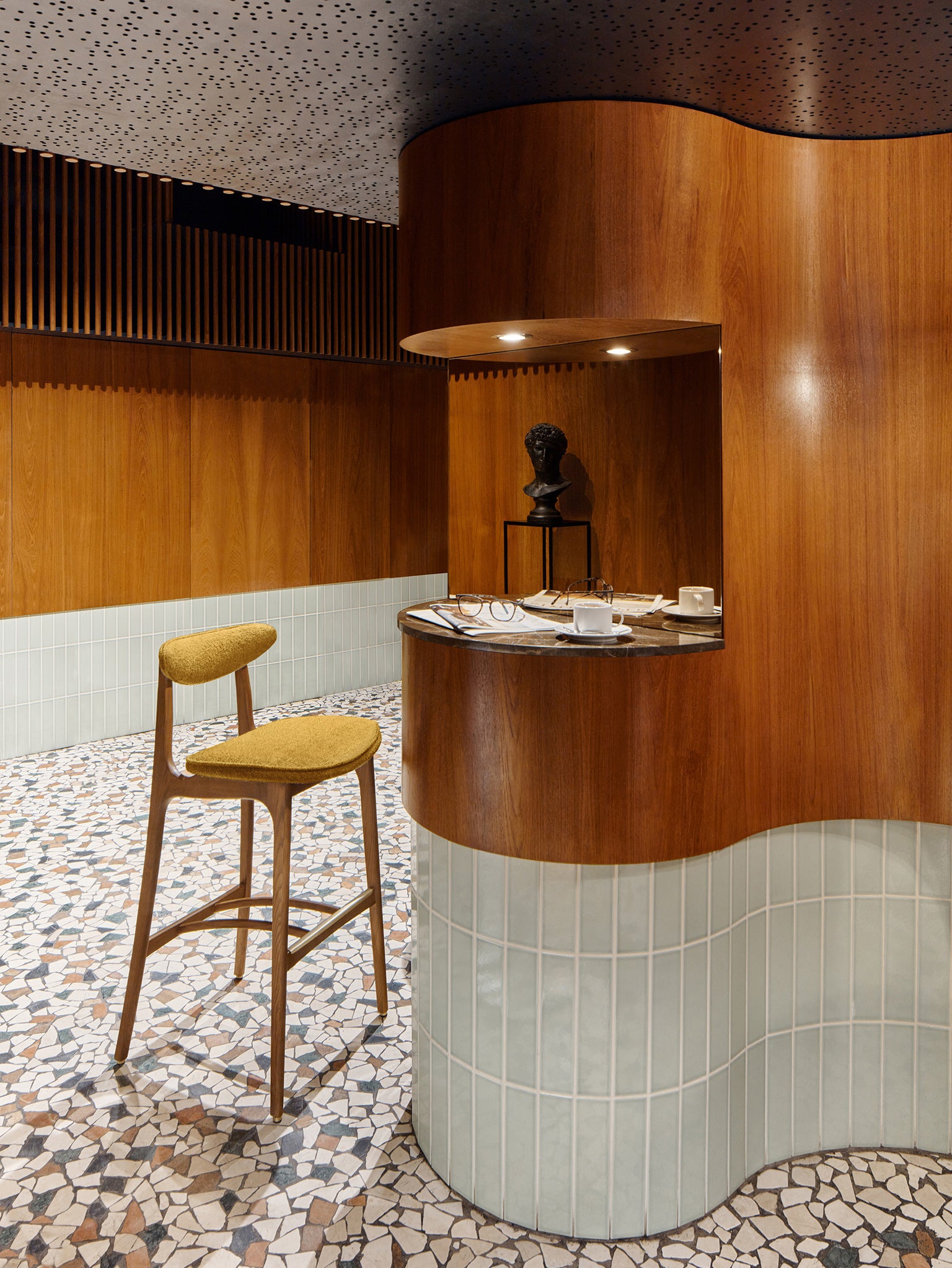 Chaise de bar 200-190 M/75 en tissu Boucle Sierra