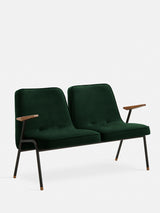 Sofa dwuosobowa 366 Metal w tkaninie Velvet Bottle Green