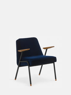 Fotel 366 Metal w tkaninie Velvet Indigo