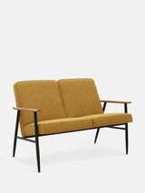 Sofa dzielona Fox Metal w tkaninie Boucle Mustard
