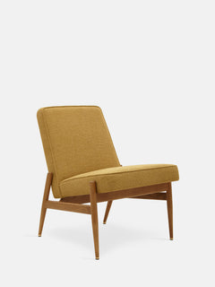 Fotel klubowy Fox w tkaninie Boucle Mustard
